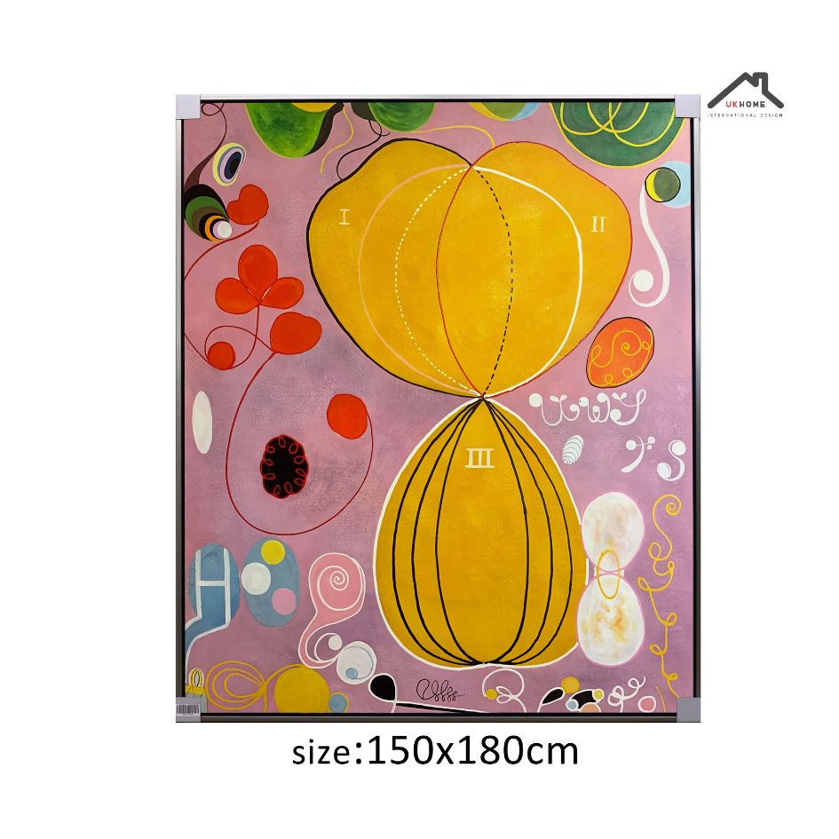 ÓLEO XL FIGURAS EN FONDO ROSA 150X150