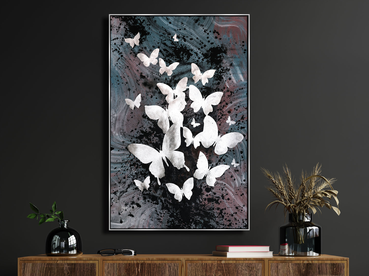 ÓLEO XL MARIPOSAS BLANCAS 120X180