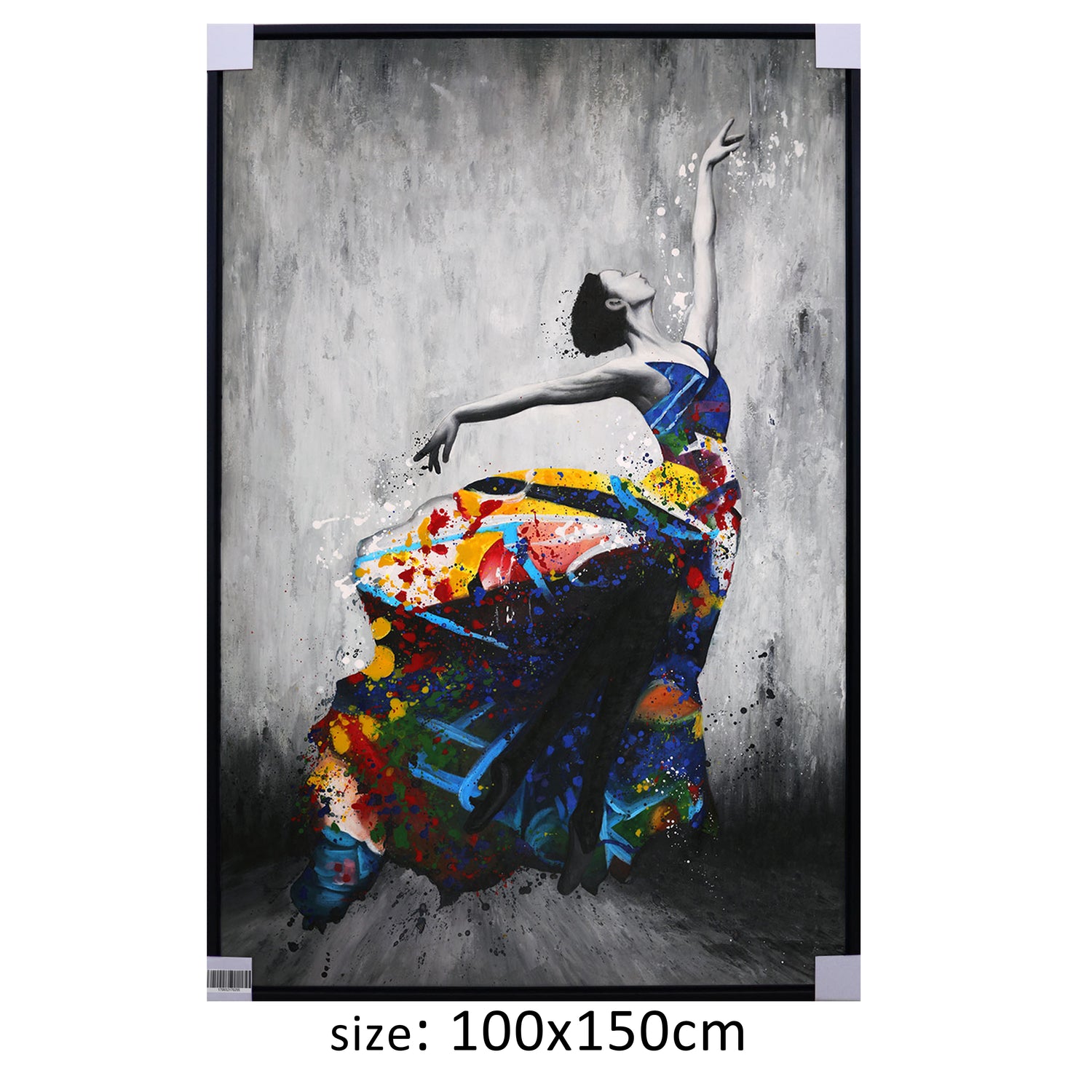 ÓLEO L MUJER QUE DANZA EN COLORES 100X150