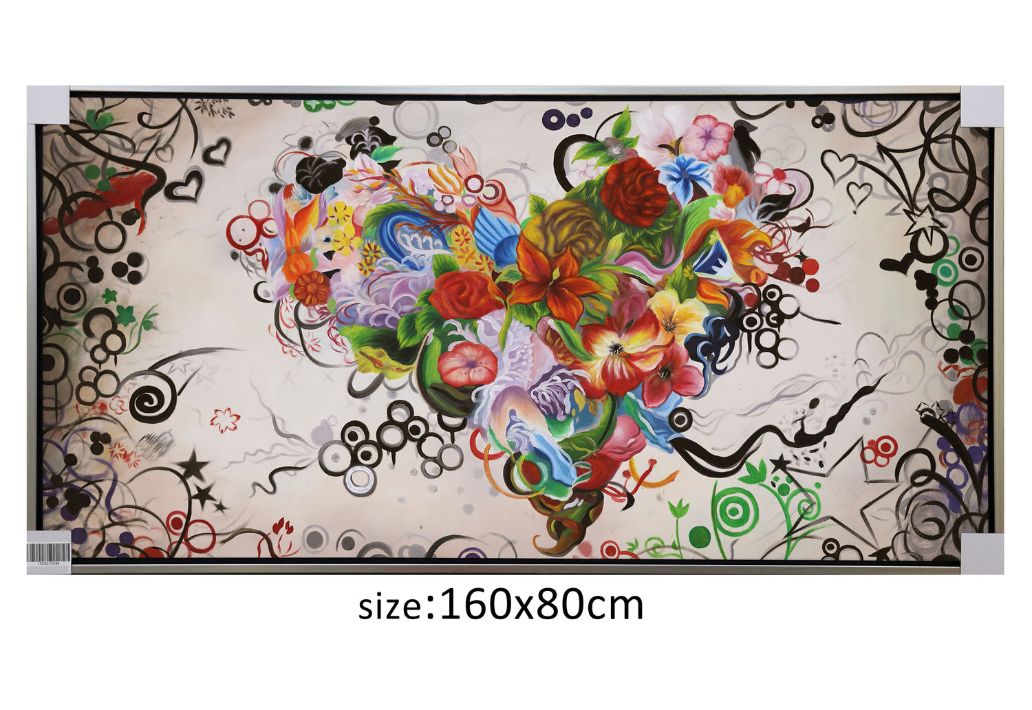 OLÉO L FIGURATIVO DE CORAZÓN CON PEQUEÑAS FIGURAS 160X80