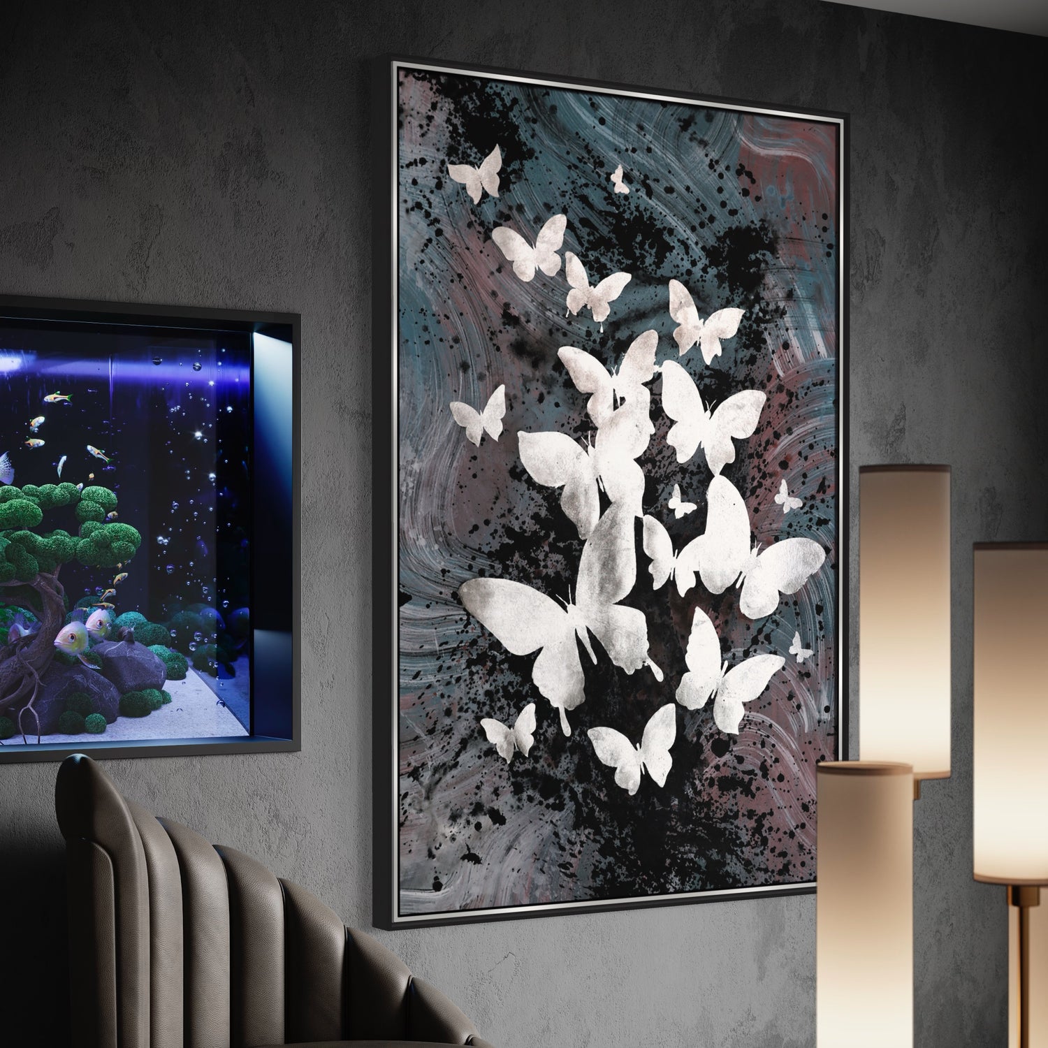 ÓLEO XL MARIPOSAS BLANCAS 120X180