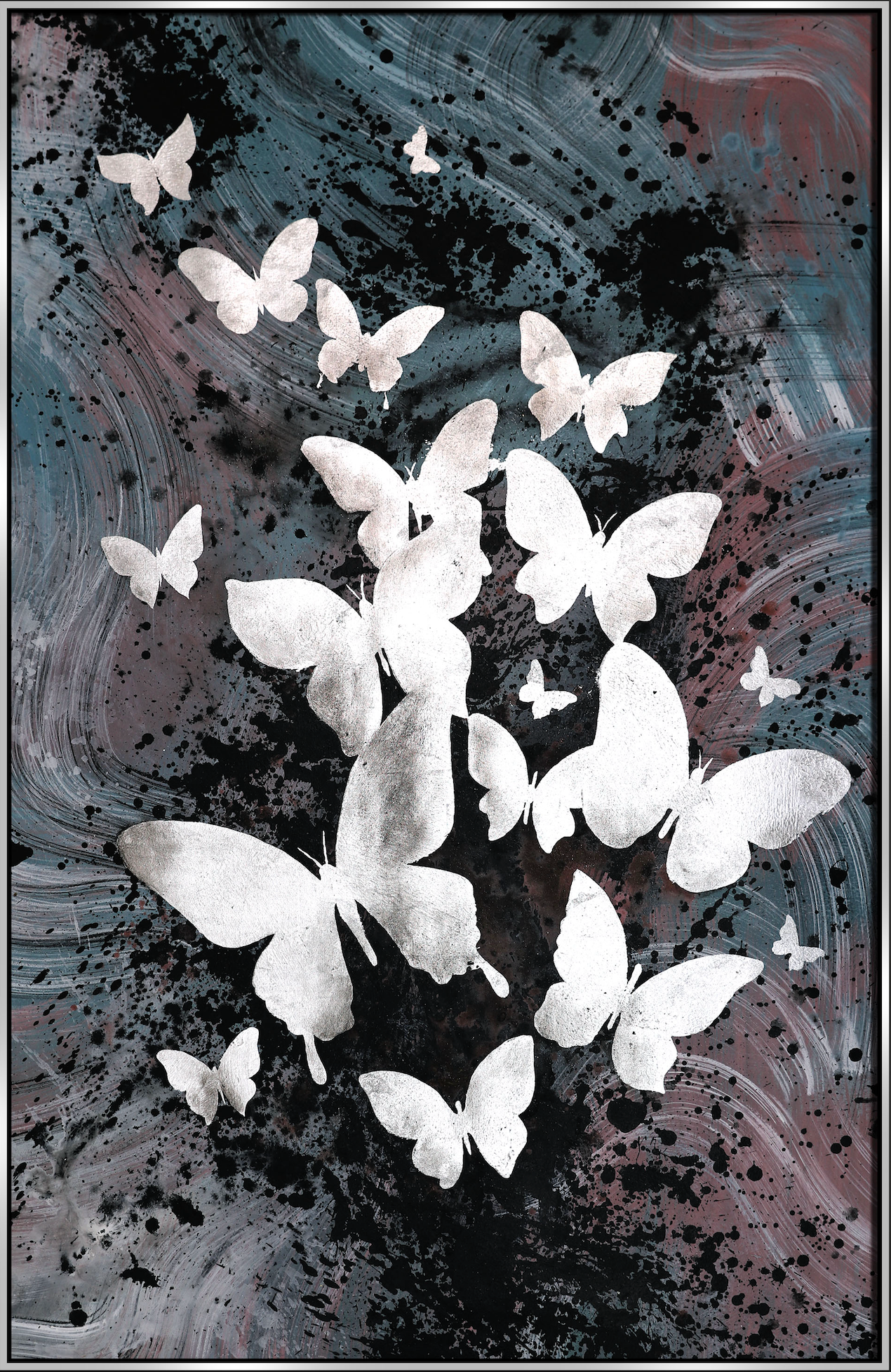 ÓLEO M MARIPOSAS BLANCAS 80X120