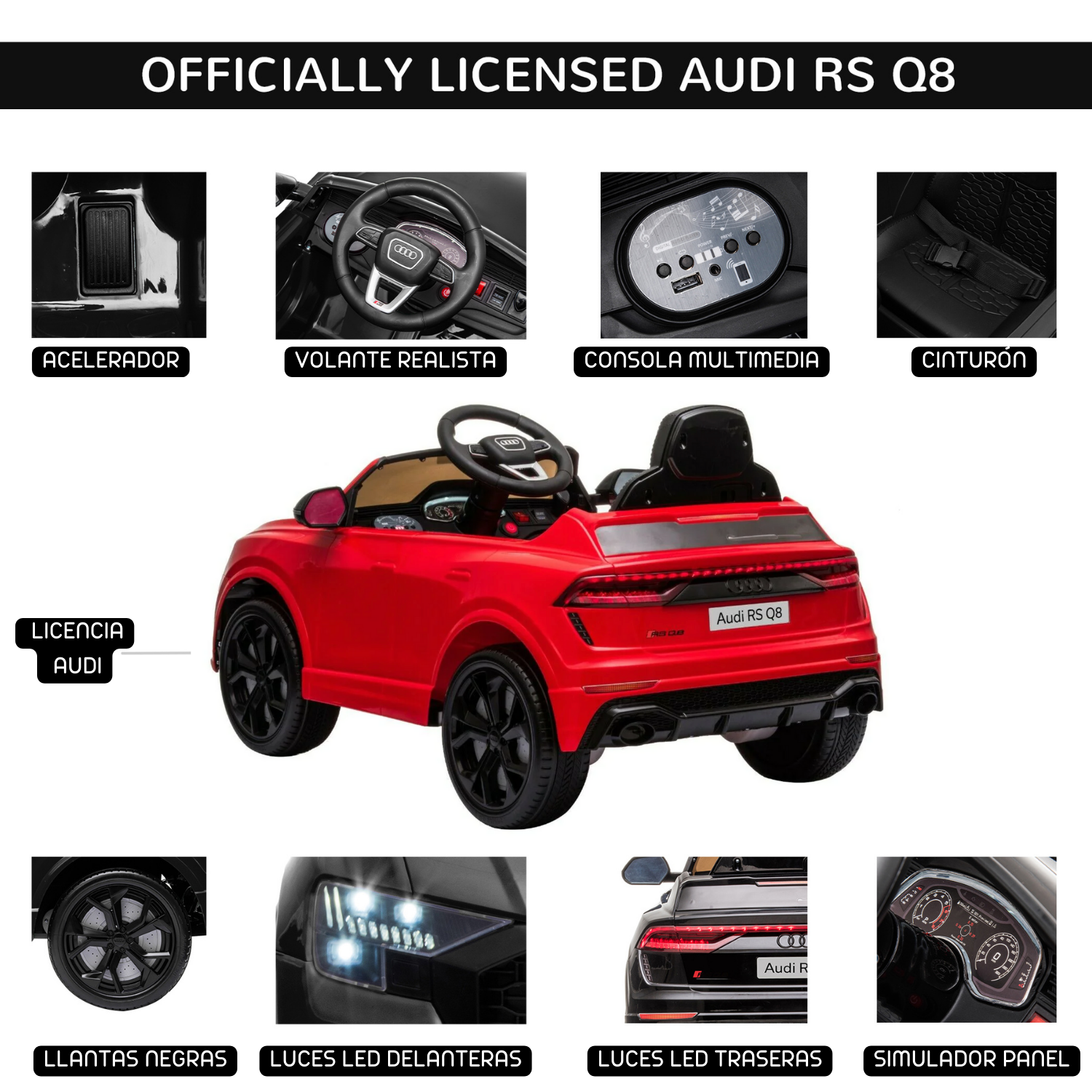 Audi RS Q8 Rojo 12V