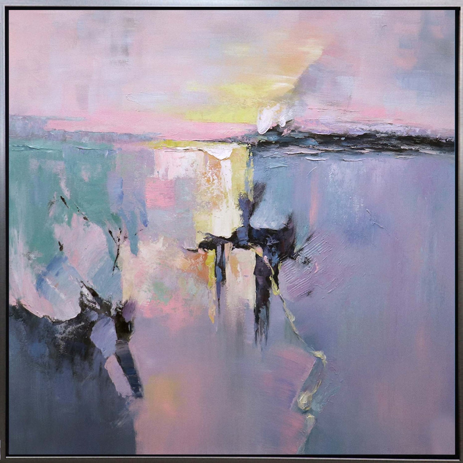 ÓLEO OCÉANO ABSTRACTO 120X120