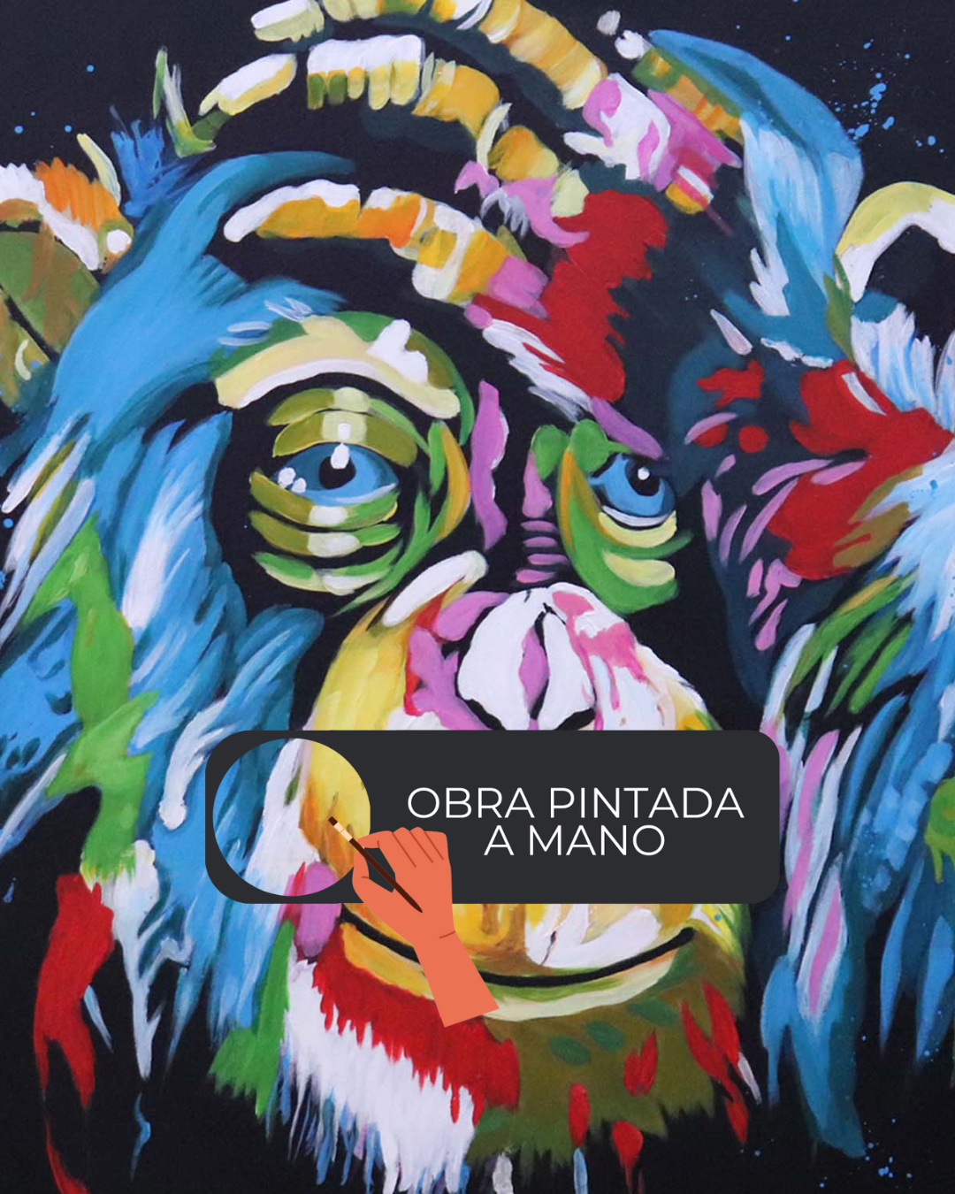 Oleo Chimpancé en colores 120x90