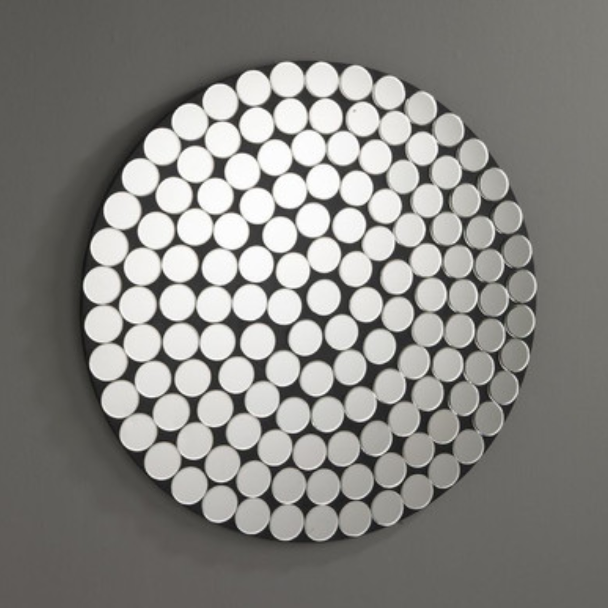 Espejo Redondo Decorativo 90×90 cm con Diseño de Círculos Espejados