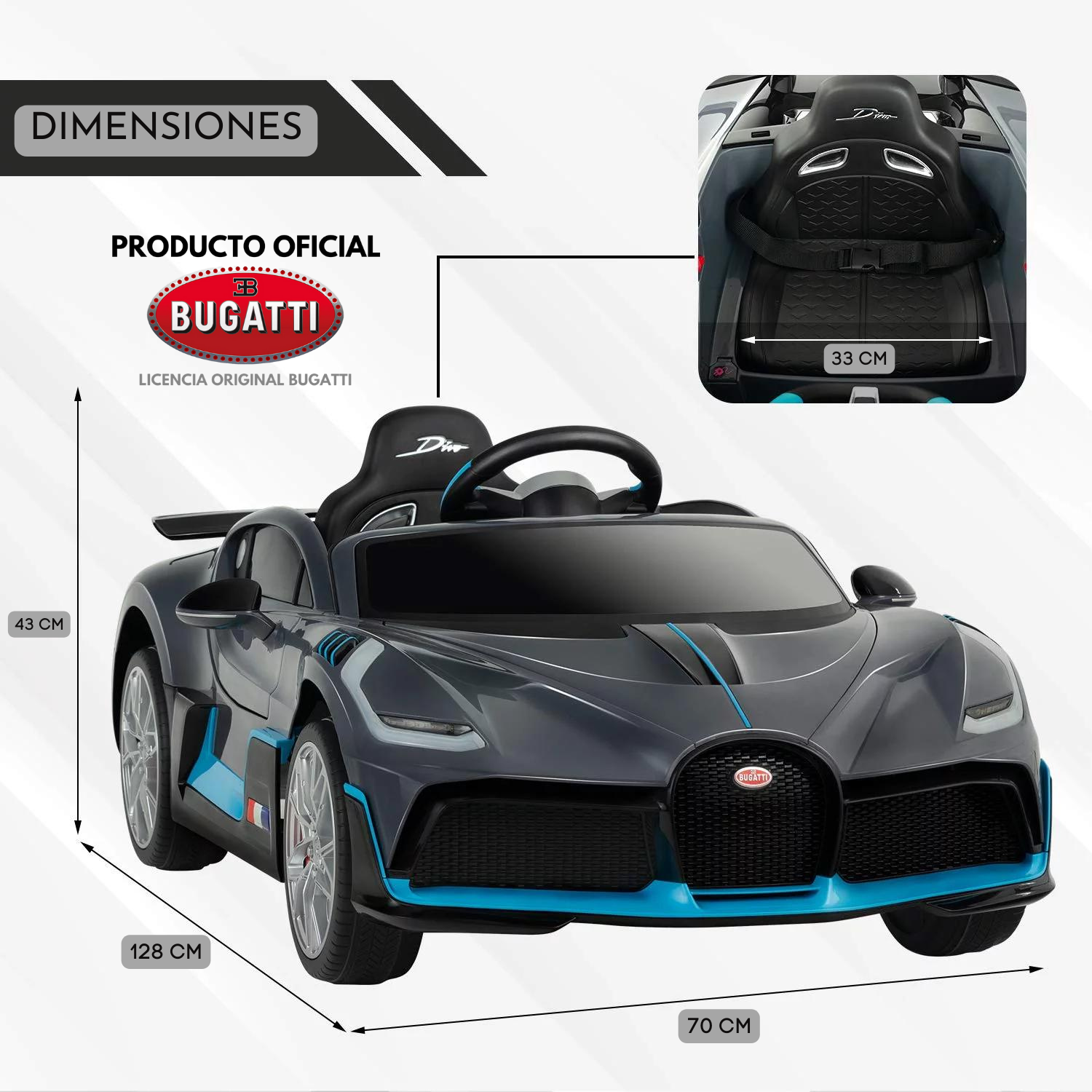 Bugatti Divo Gris 12V