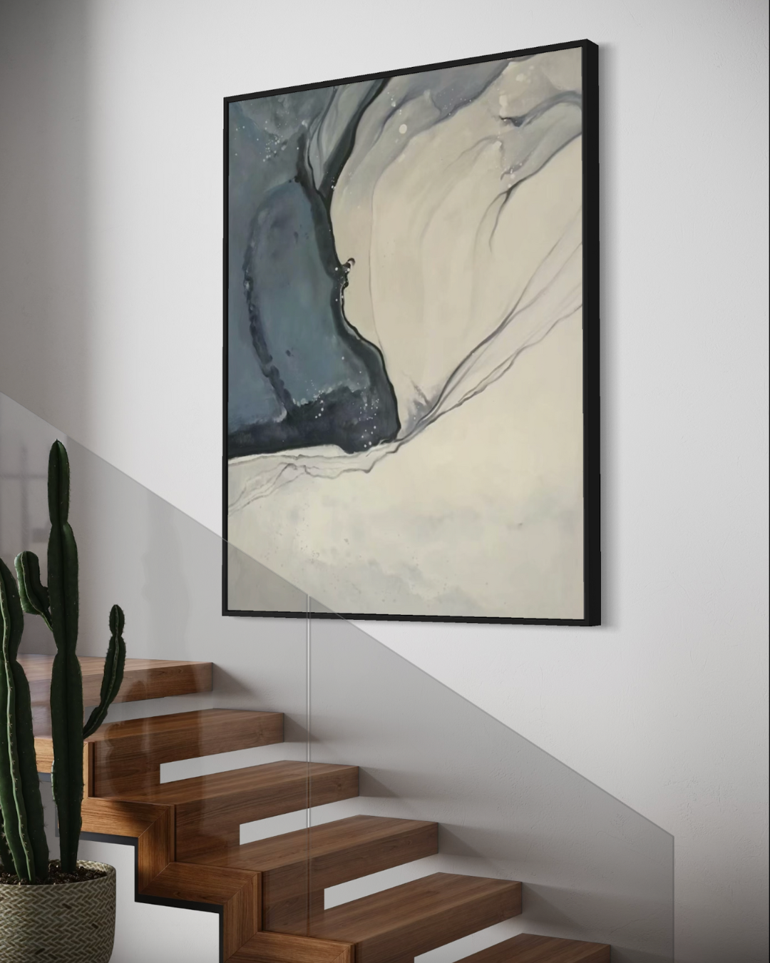 ÓLEO XL ABSTRACTO LAVA BLANCA 120X160