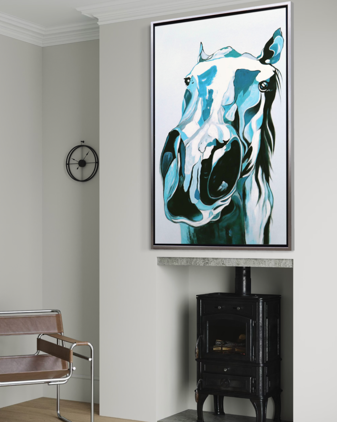 Oleo Caballo abstracto 80x120