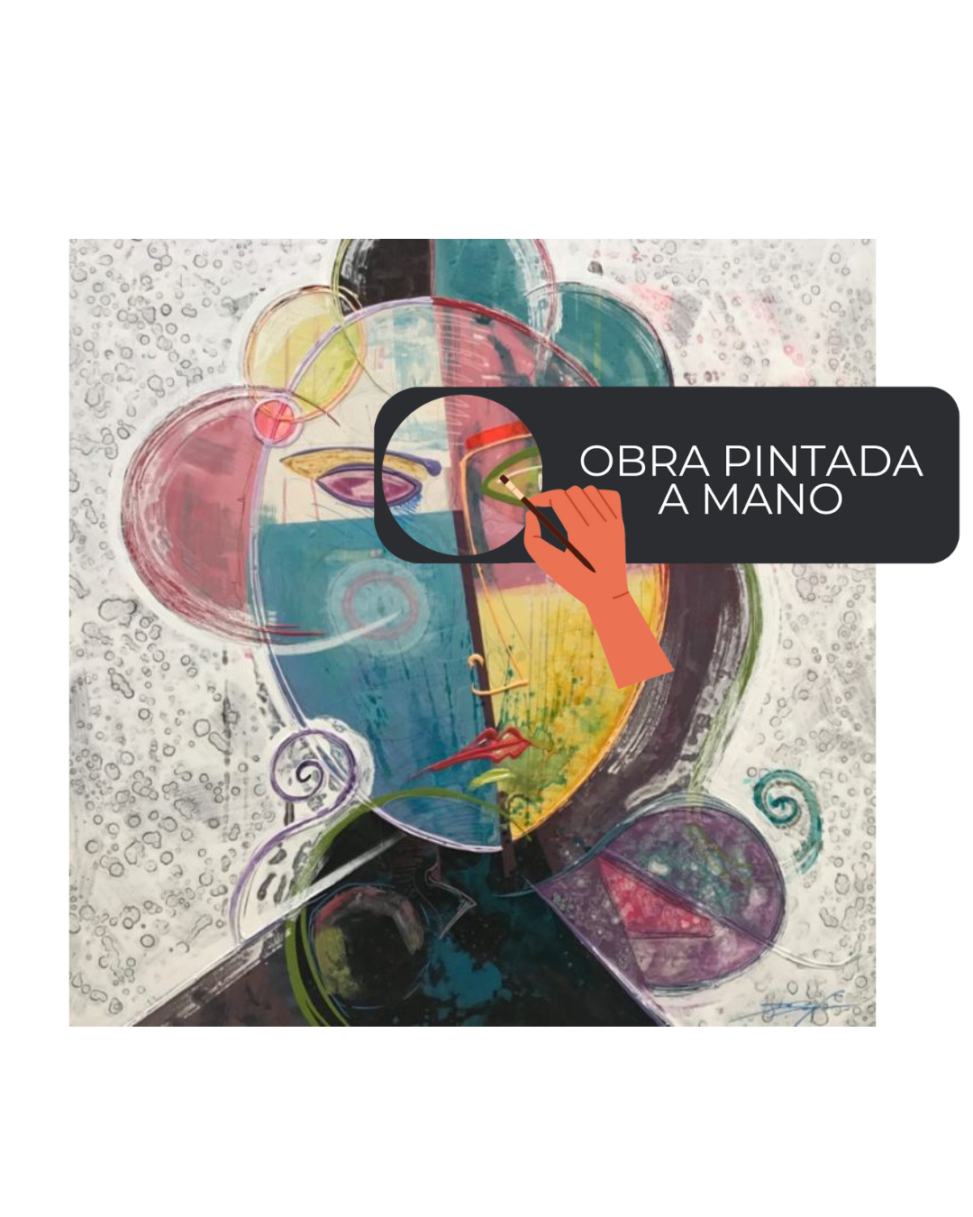 ÓLEO XXL CUBISMO ROSTRO MUJER 180X180