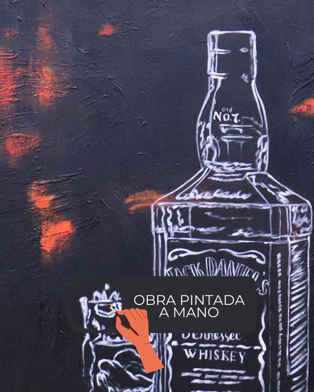 ÓLEO JACK DANIEL´S FONDO NEGRO 90X120