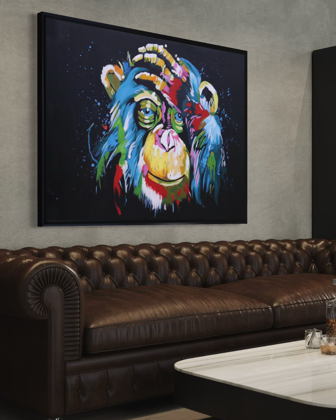Oleo Chimpancé en colores 120x90