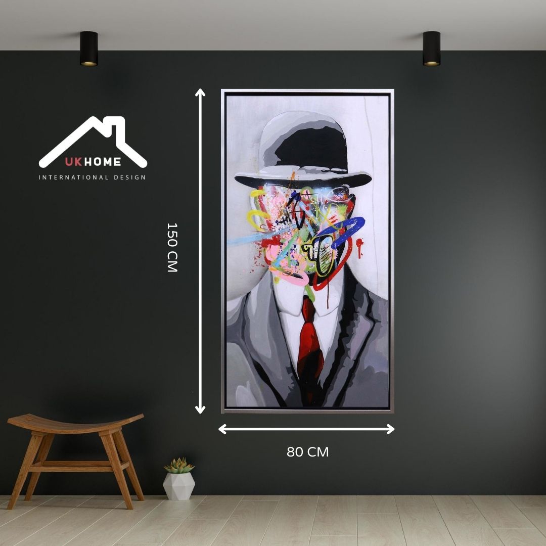 Oleo Rostro abstracto con sombrero
