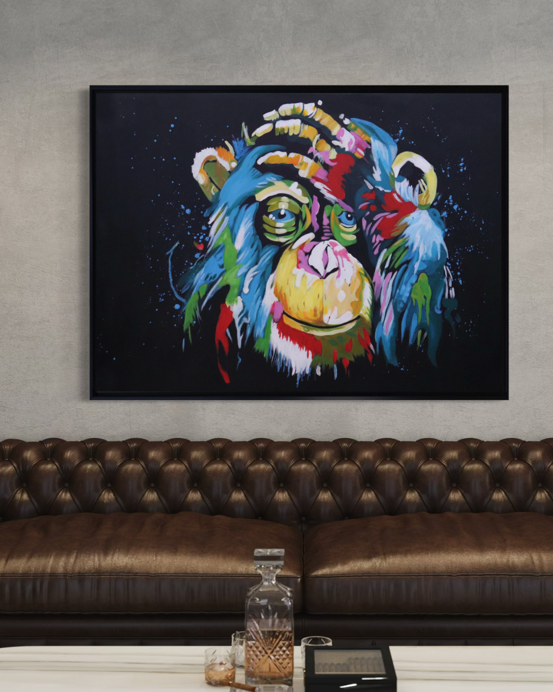 Oleo Chimpancé en colores 120x90