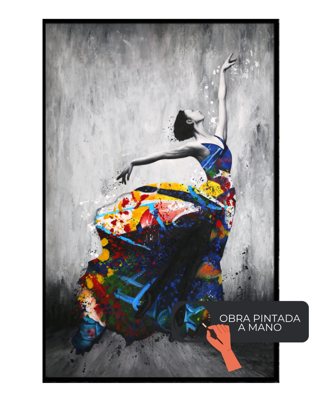 ÓLEO L MUJER QUE DANZA EN COLORES 100X150