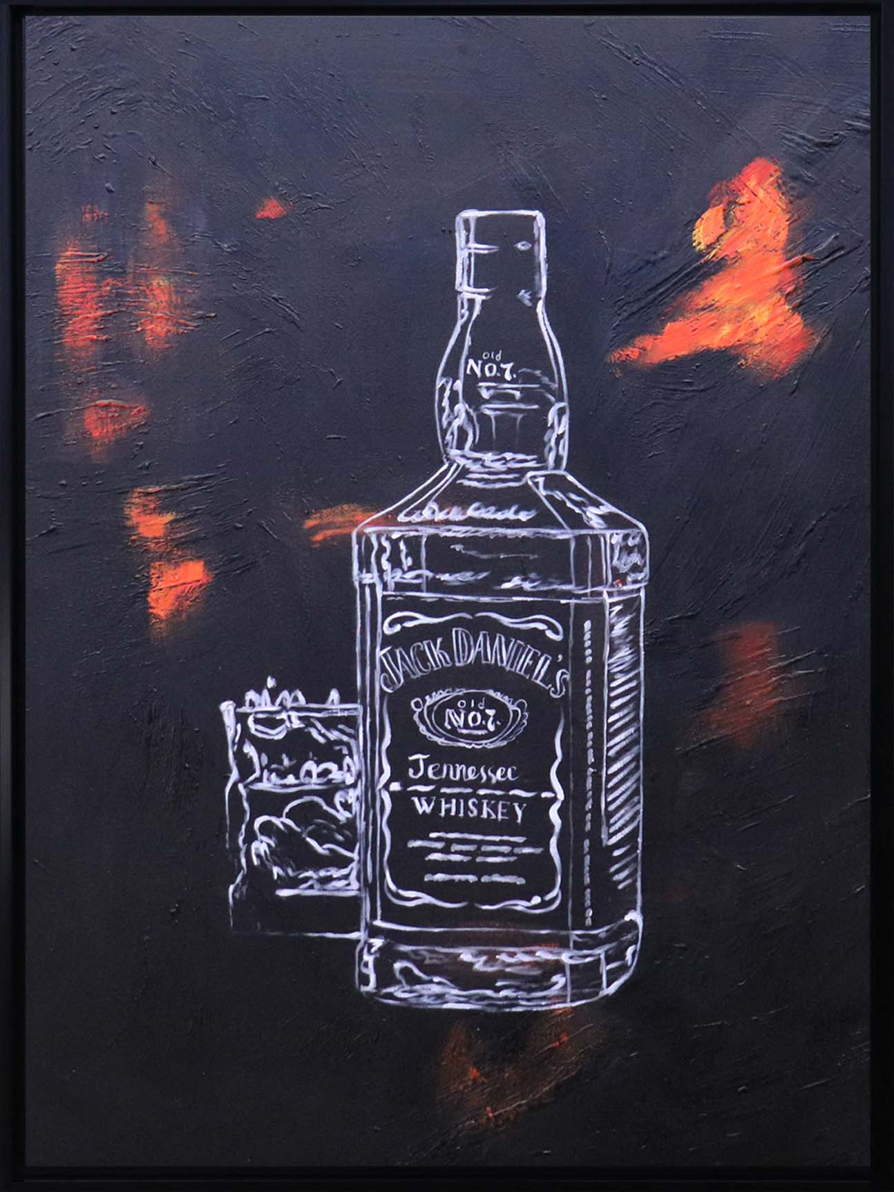 ÓLEO JACK DANIEL´S FONDO NEGRO 90X120