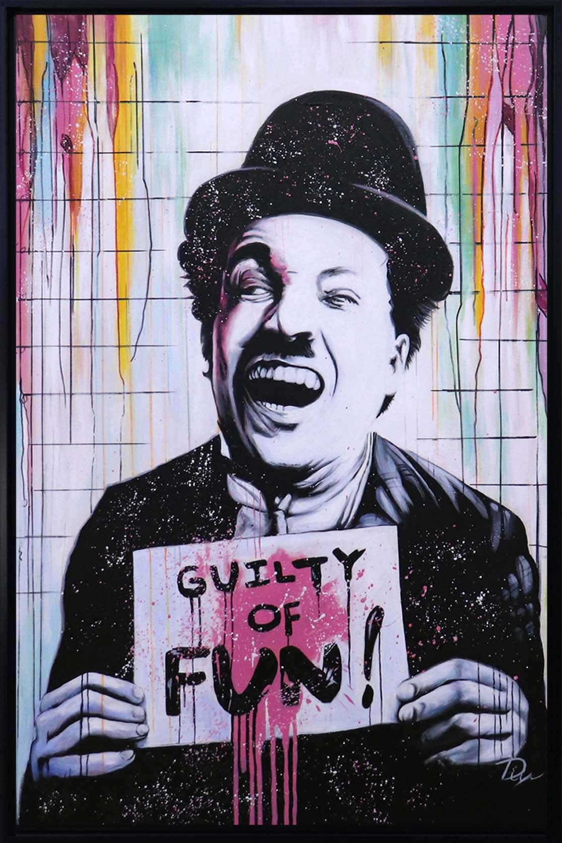 Oleo Chaplin riendo 150x100
