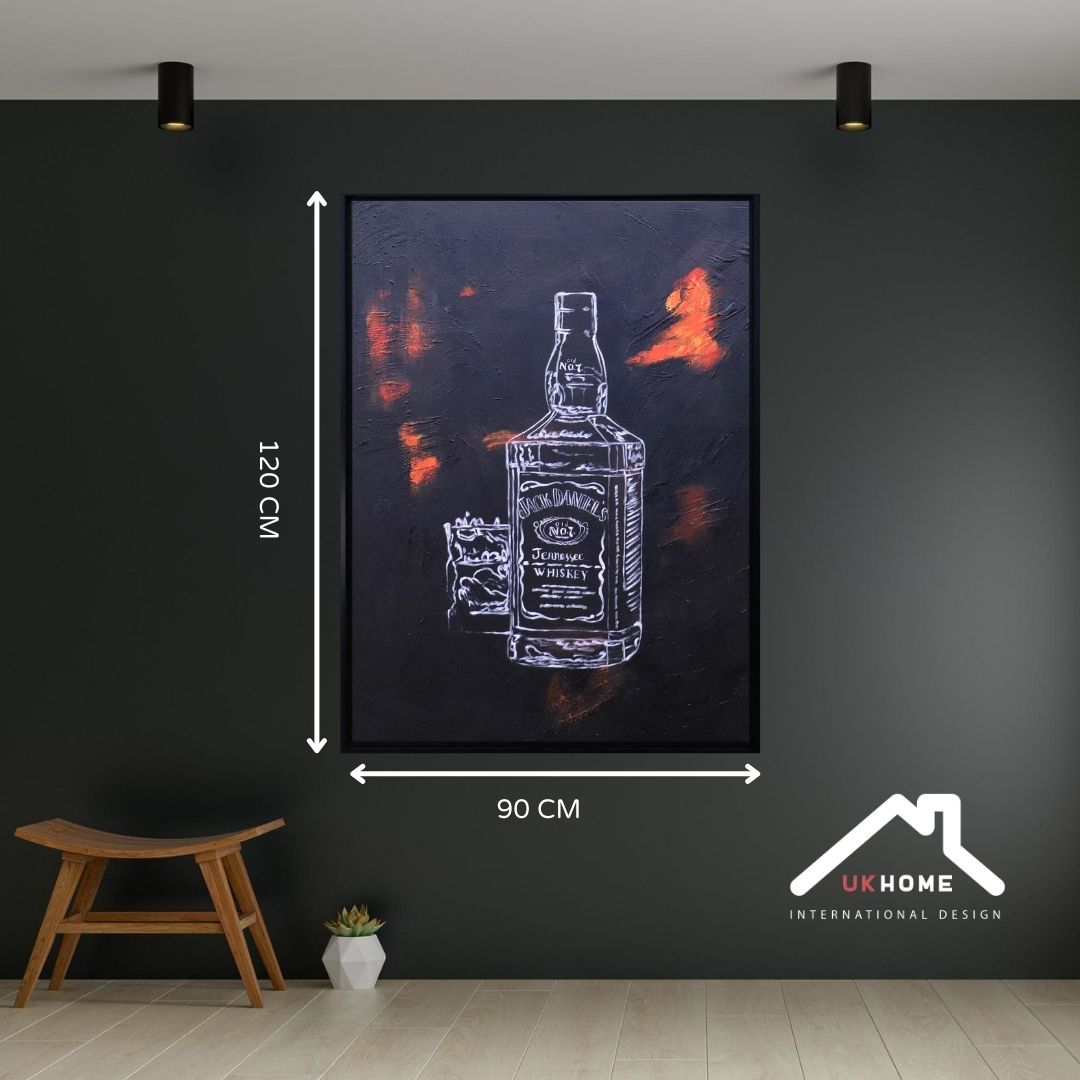 ÓLEO JACK DANIEL´S FONDO NEGRO 90X120