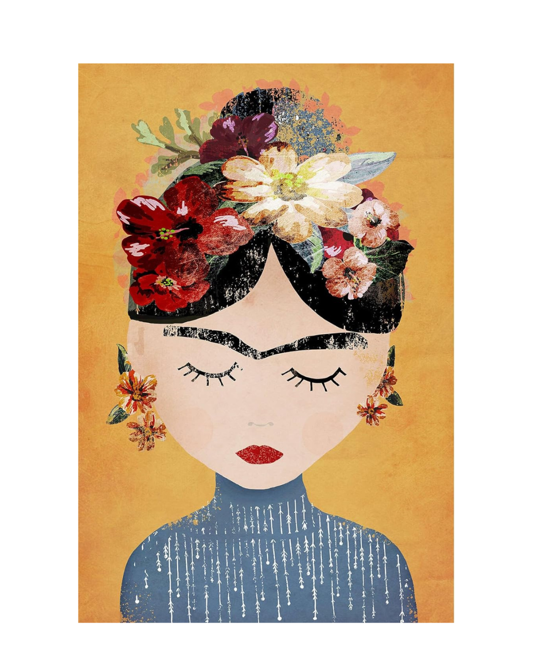 ÓLEO L MUJER ESTILO FRIDA KAHLO 100X150
