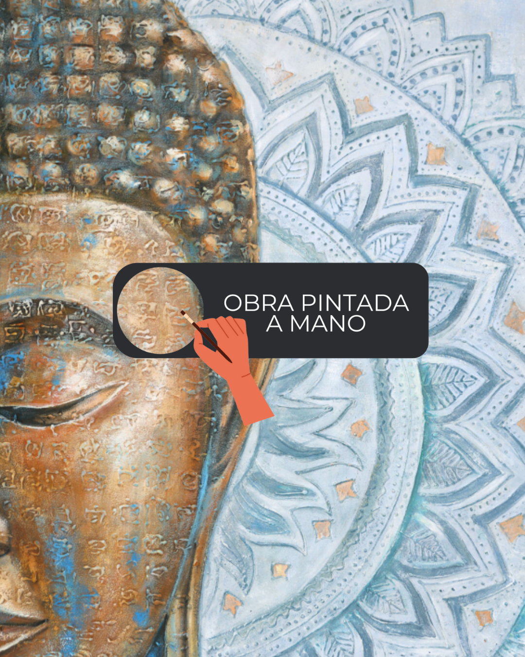 ÓLEO XL BUDA MANDALA CELESTE 120X160