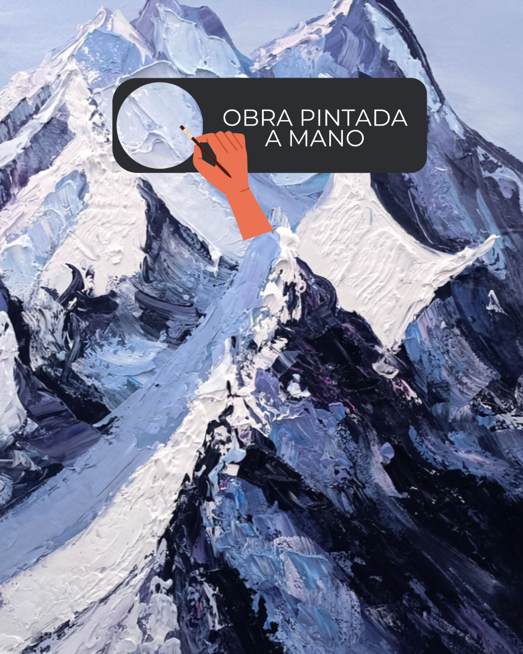 ÓLEO L REALISTA MONTAÑA NEVADA 100X150