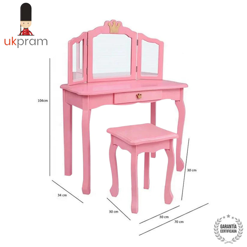 Tocador De Maquillaje Princesa Rosado