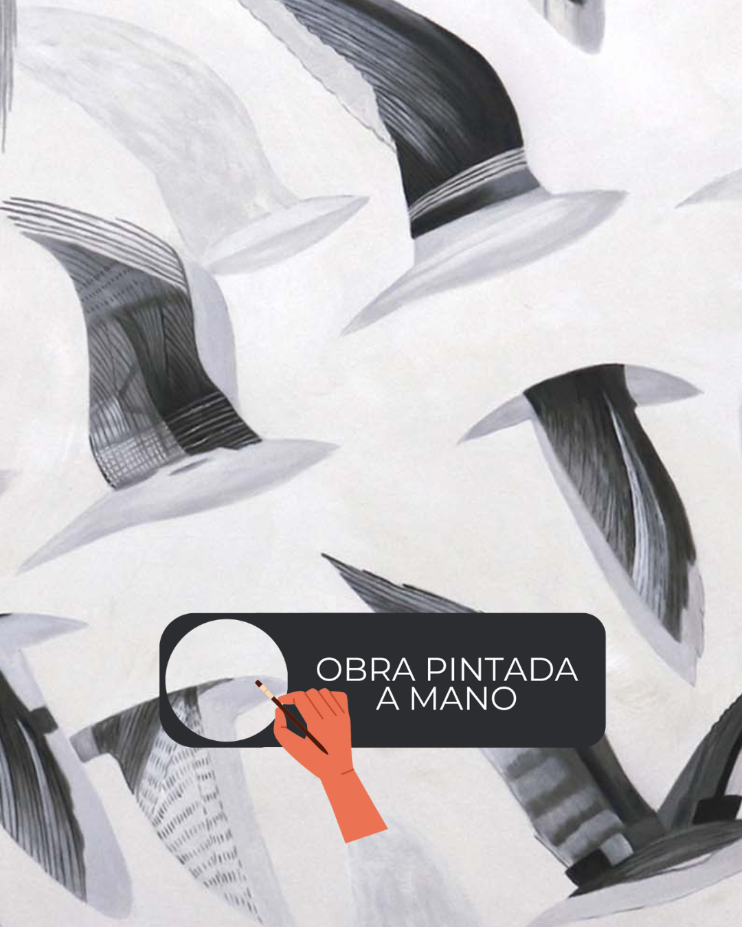 Oleo Gaviotas en fondo blanco 80x120
