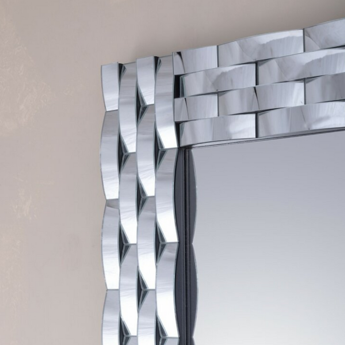 Espejo Decorativo Rectangular 80×120 cm con Marco Espejado Ondulado