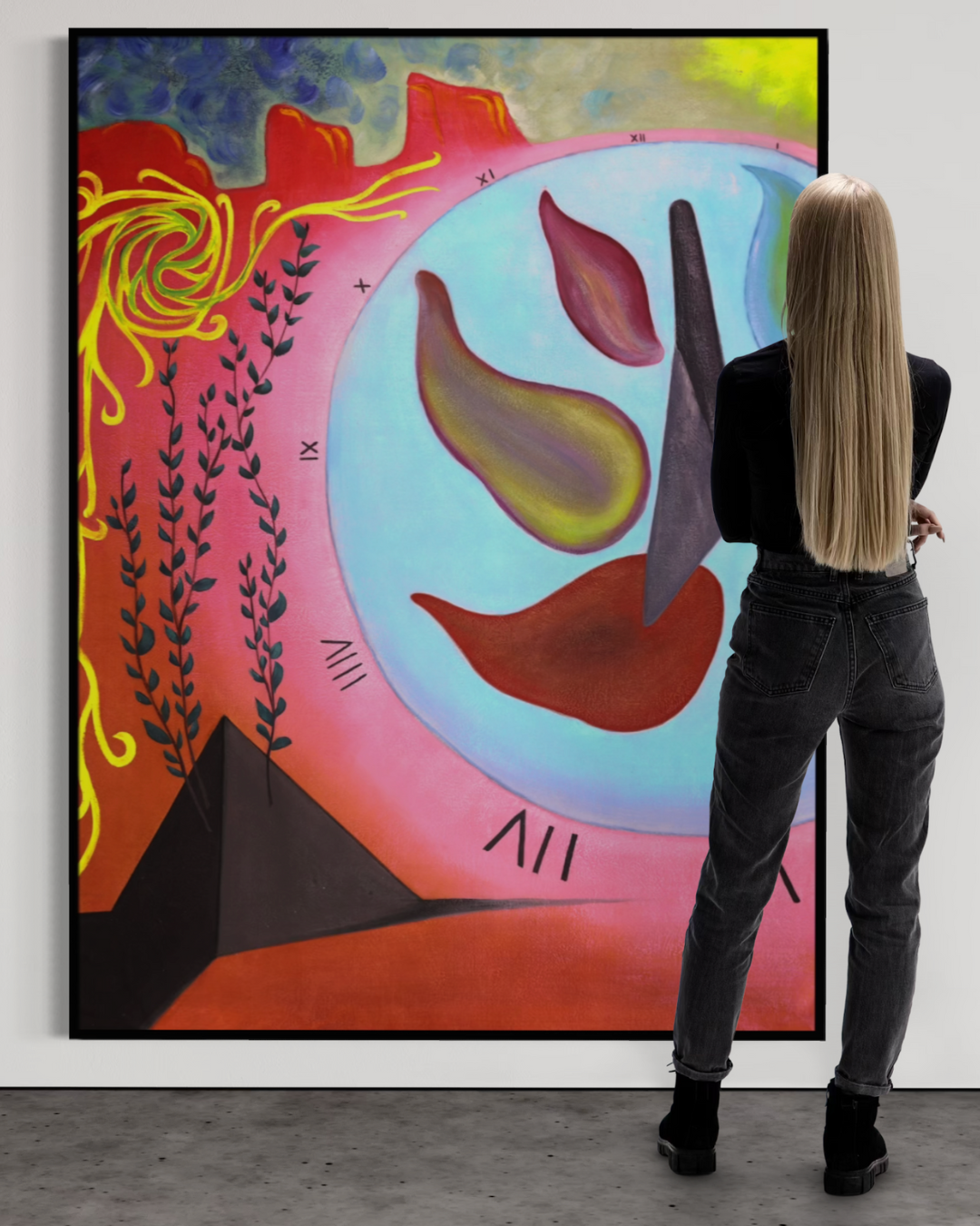 ÓLEO XXL FIGURATIVO RELOJ 150X200