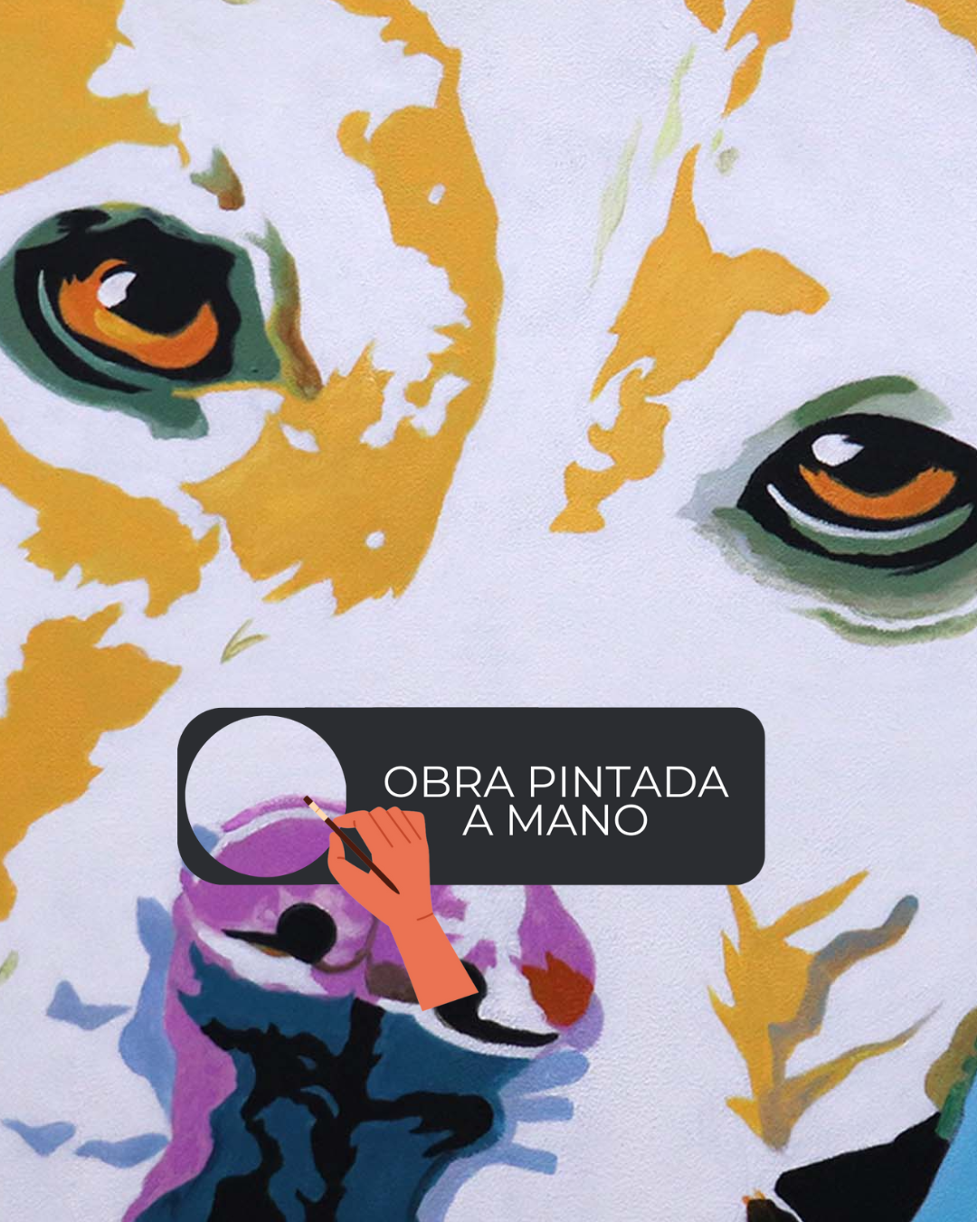 ÓLEO PERRO EN COLORES 120X120