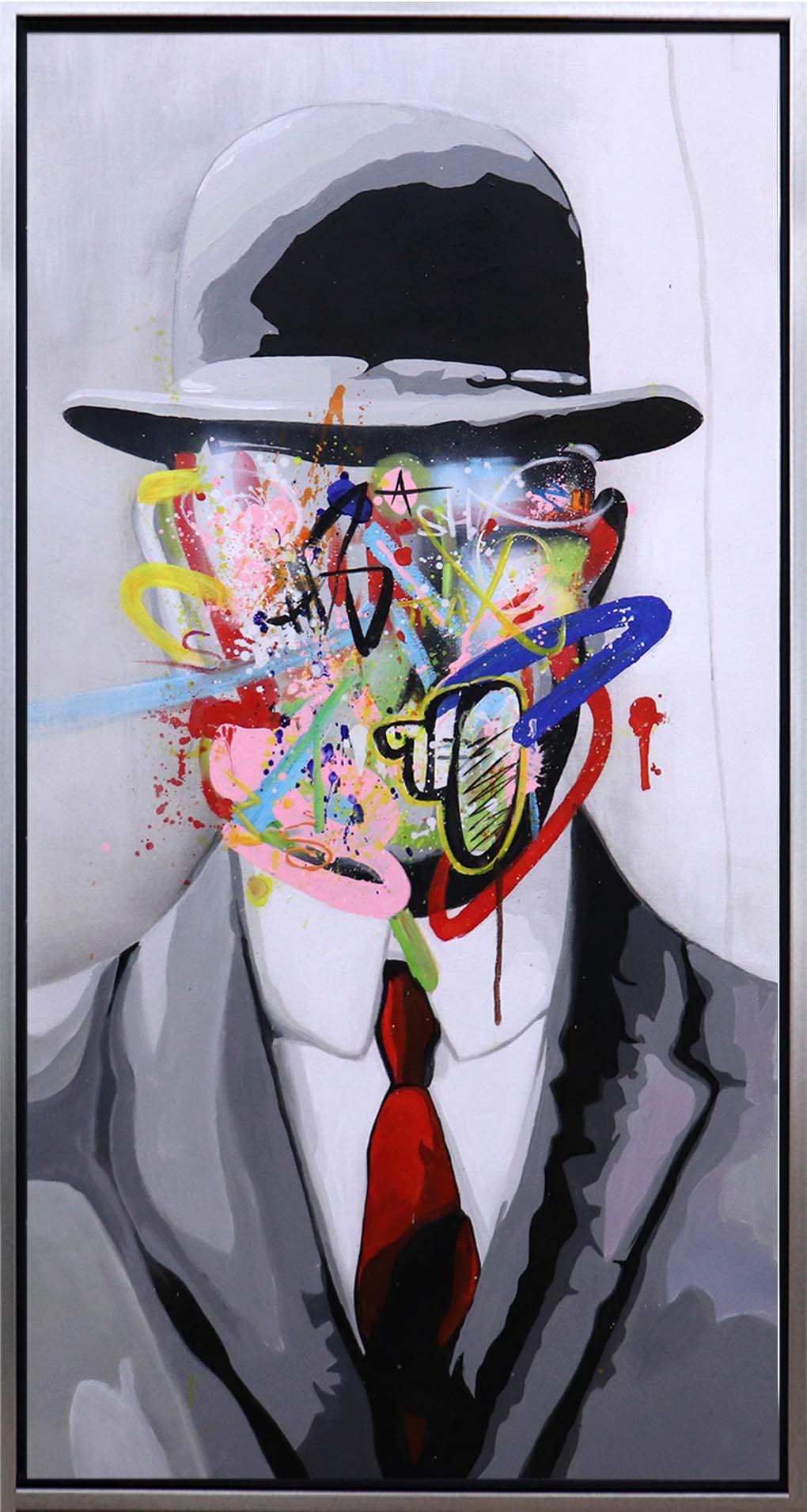 Oleo Rostro abstracto con sombrero