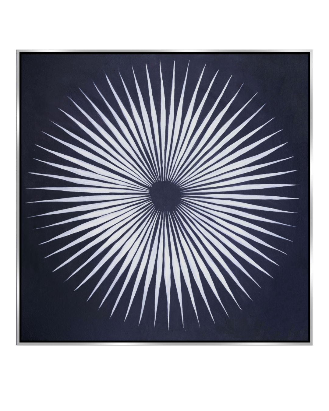 ÓLEO L FONDO NEGRO SOL CON RAYOS PLATEADOS 120X120