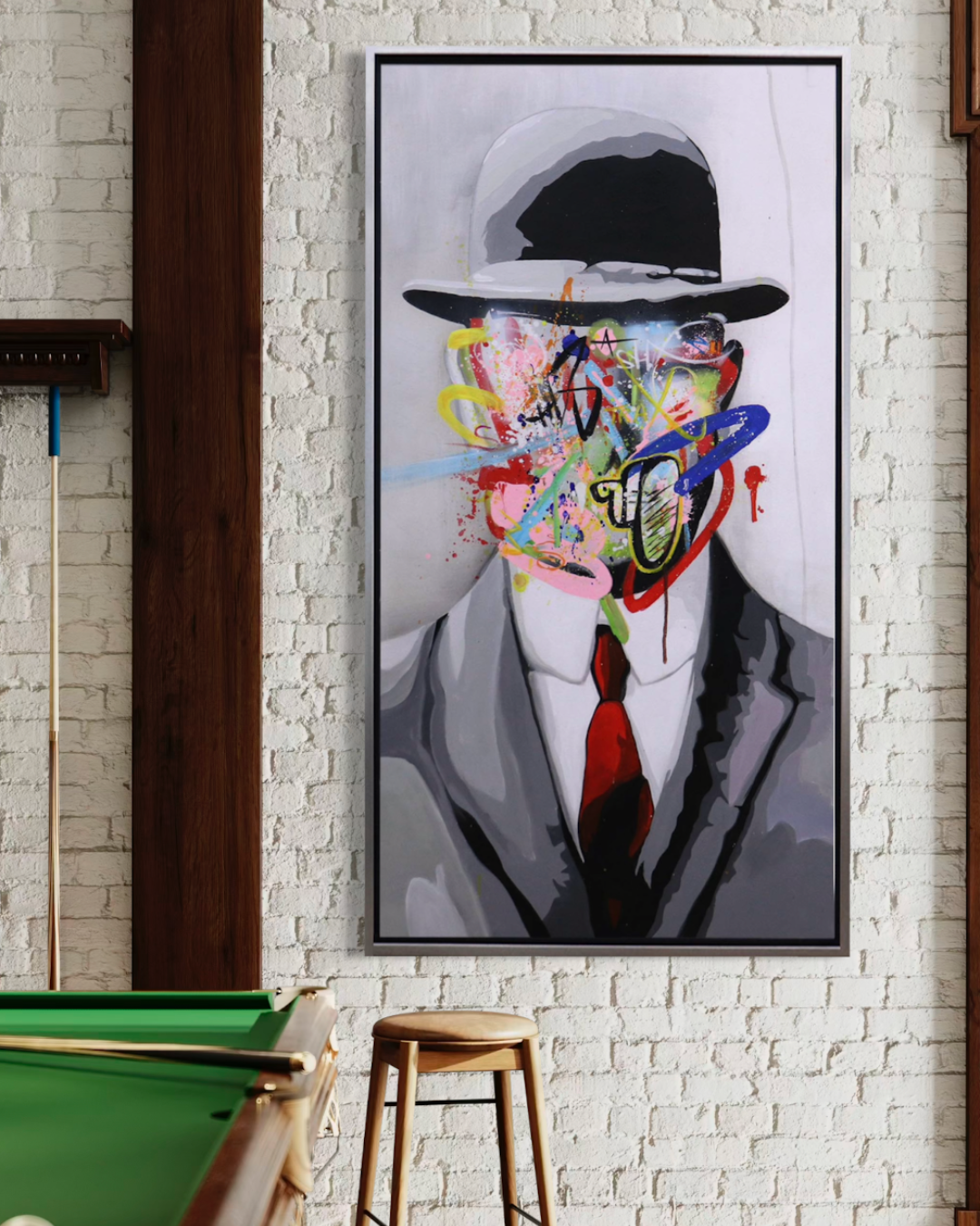 Oleo Rostro abstracto con sombrero
