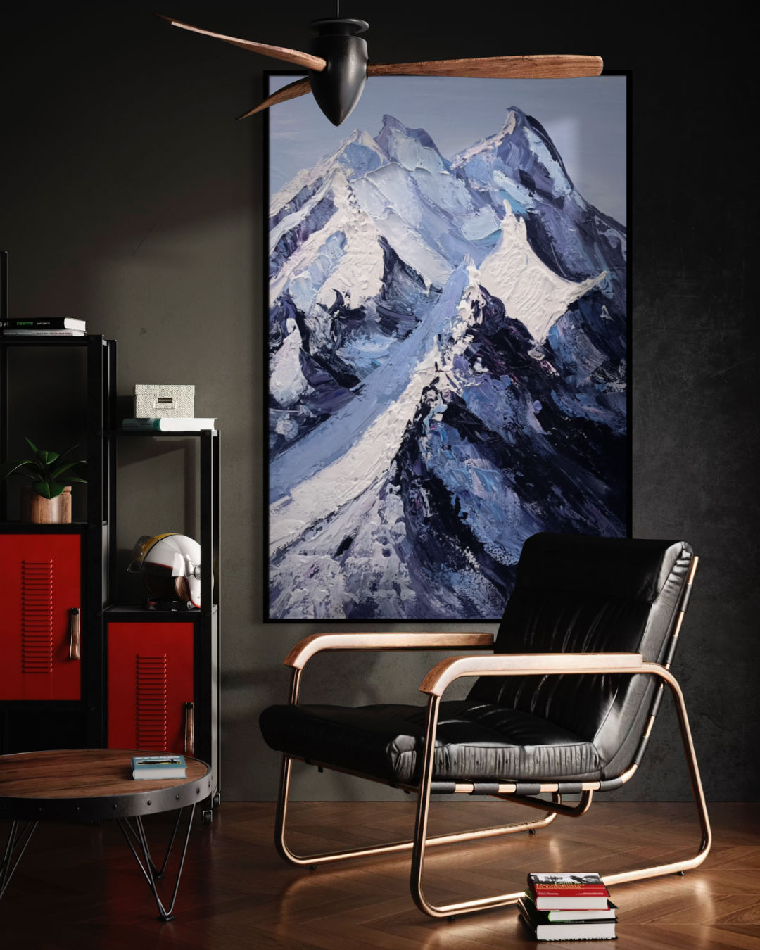 ÓLEO L REALISTA MONTAÑA NEVADA 100X150