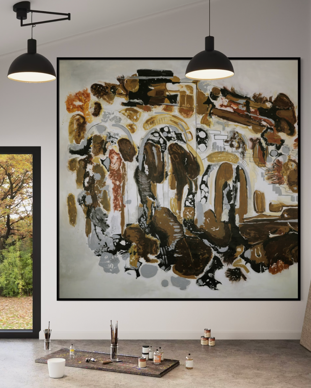 ÓLEO XXL FIGURATIVO TONOS CAFÉS 240x240
