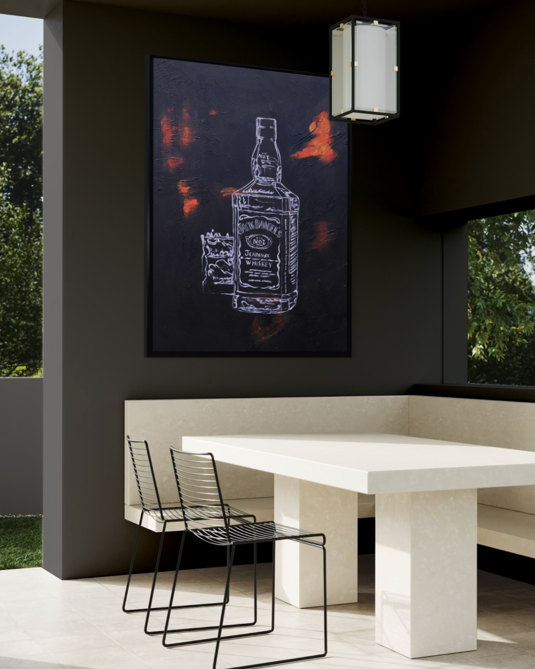 ÓLEO JACK DANIEL´S FONDO NEGRO 90X120
