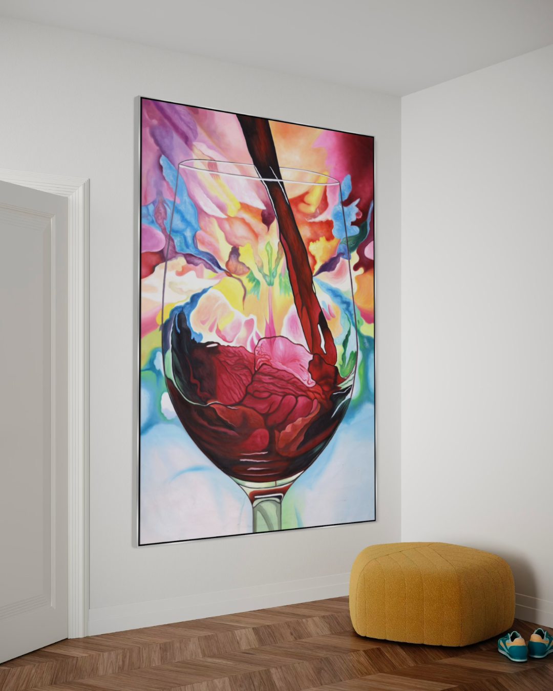 ÓLEO XXL COPA DE VINO REALISTA 150X220
