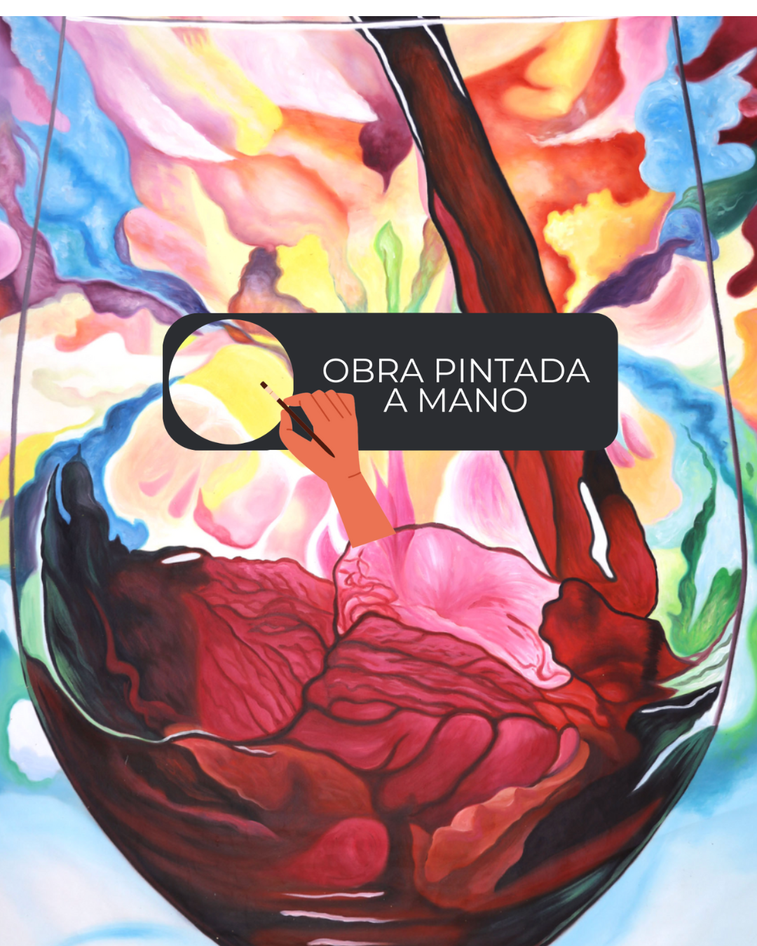 ÓLEO XXL COPA DE VINO REALISTA 150X220