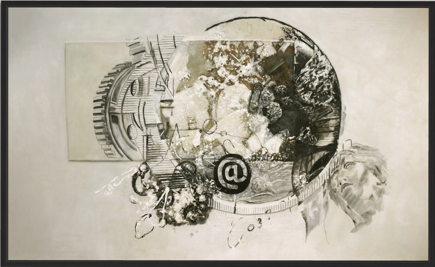 OLEO XL ABSTRACTO FONDO BLANCO CON FIGURAS 120x200