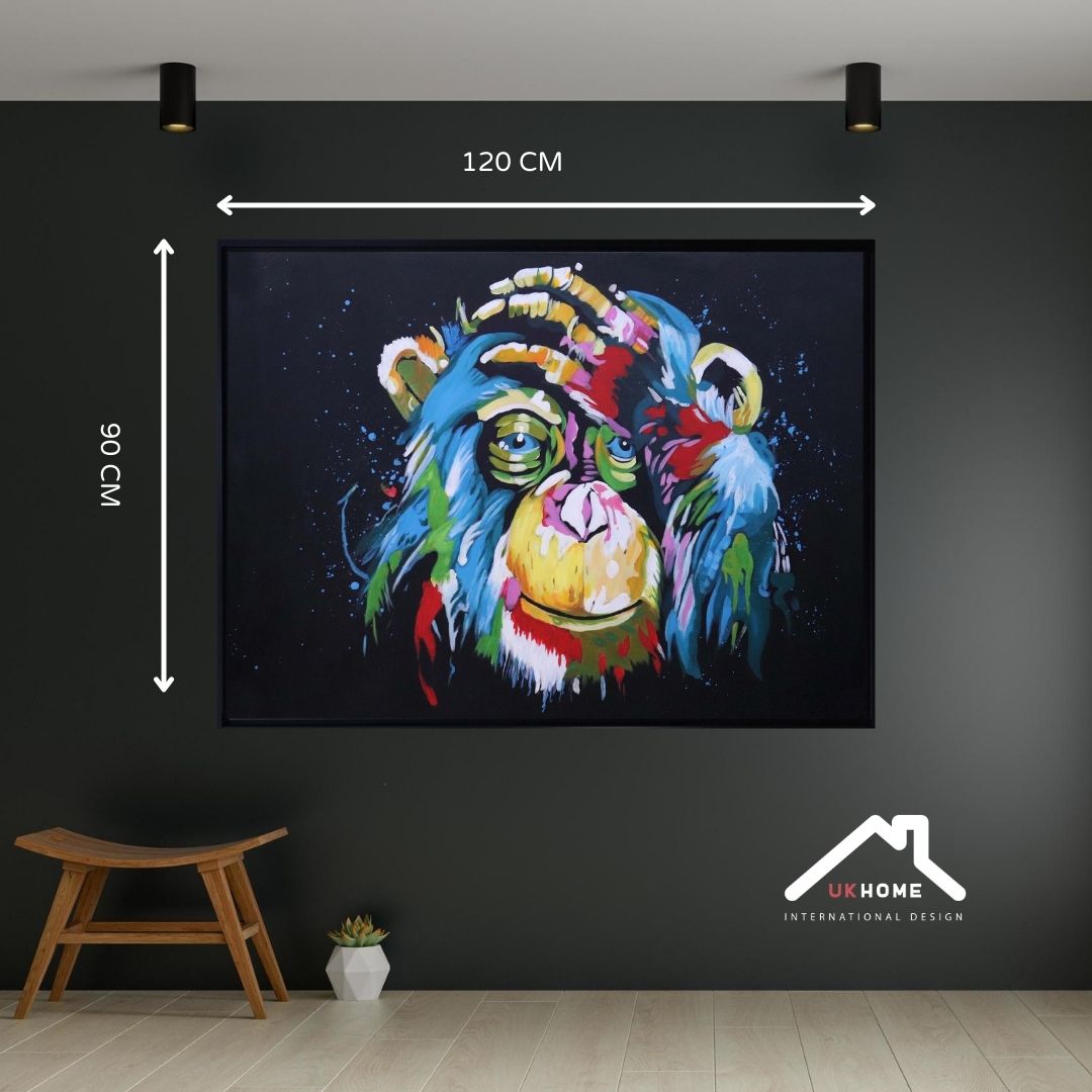 Oleo Chimpancé en colores 120x90