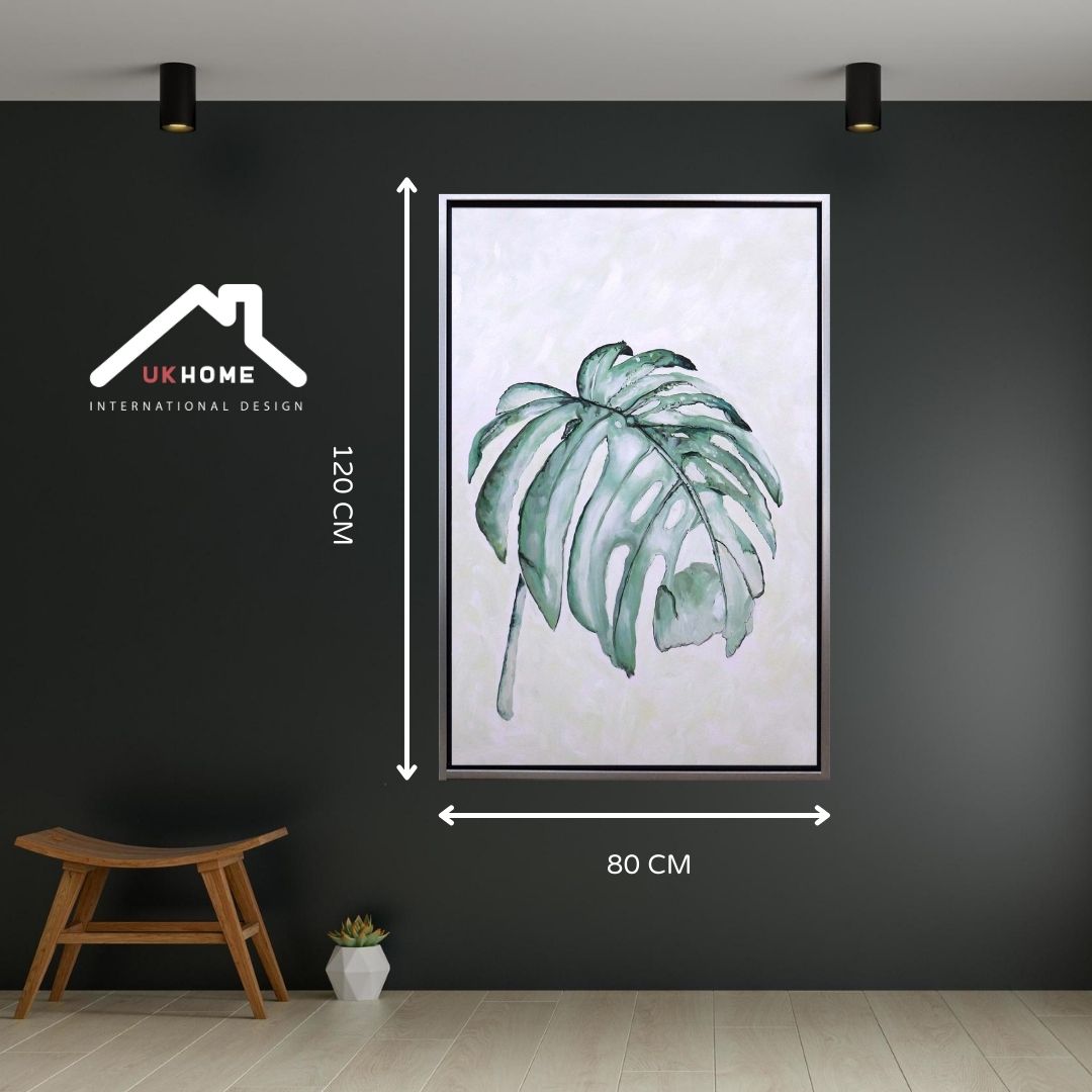Oleo Hoja con fondo blanco 120x80