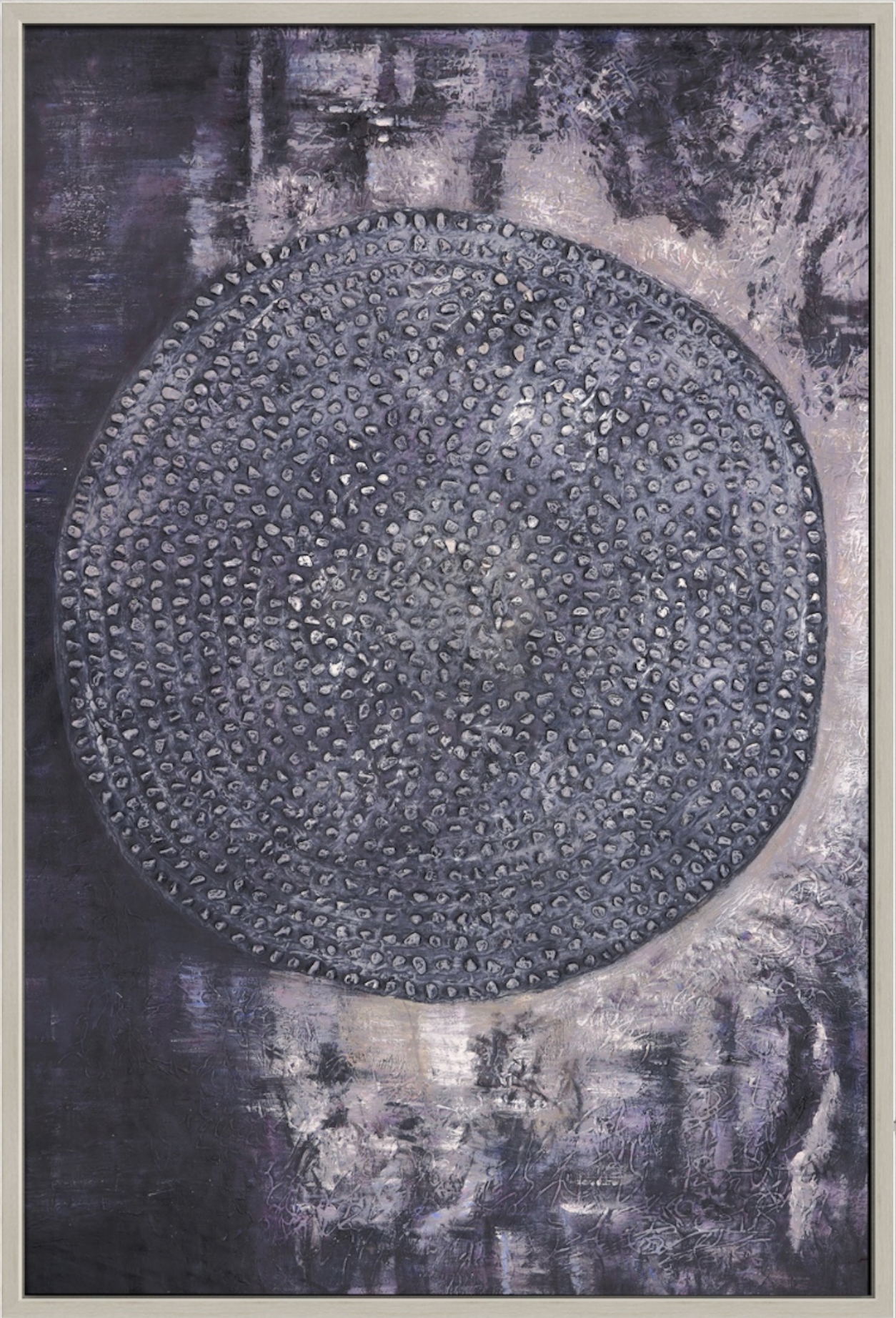 OLEO XL ABSTRACTO CIRCULO EN GRISES 120x180