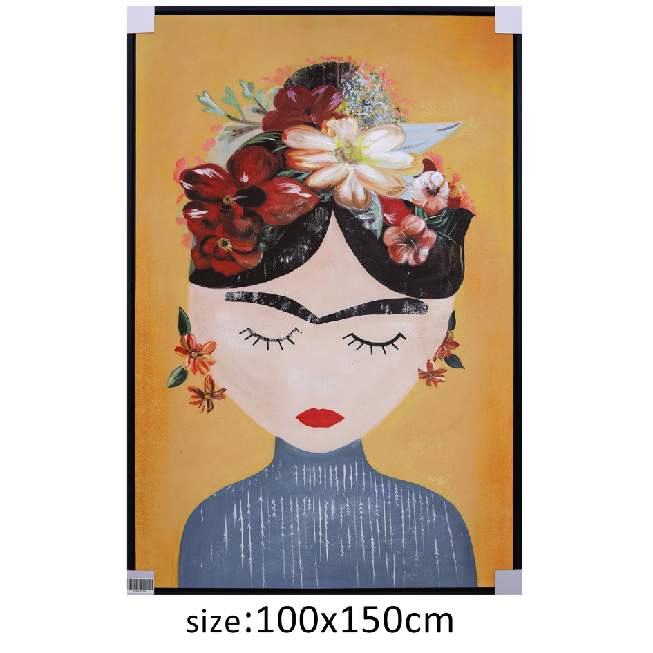 ÓLEO L MUJER ESTILO FRIDA KAHLO 100X150