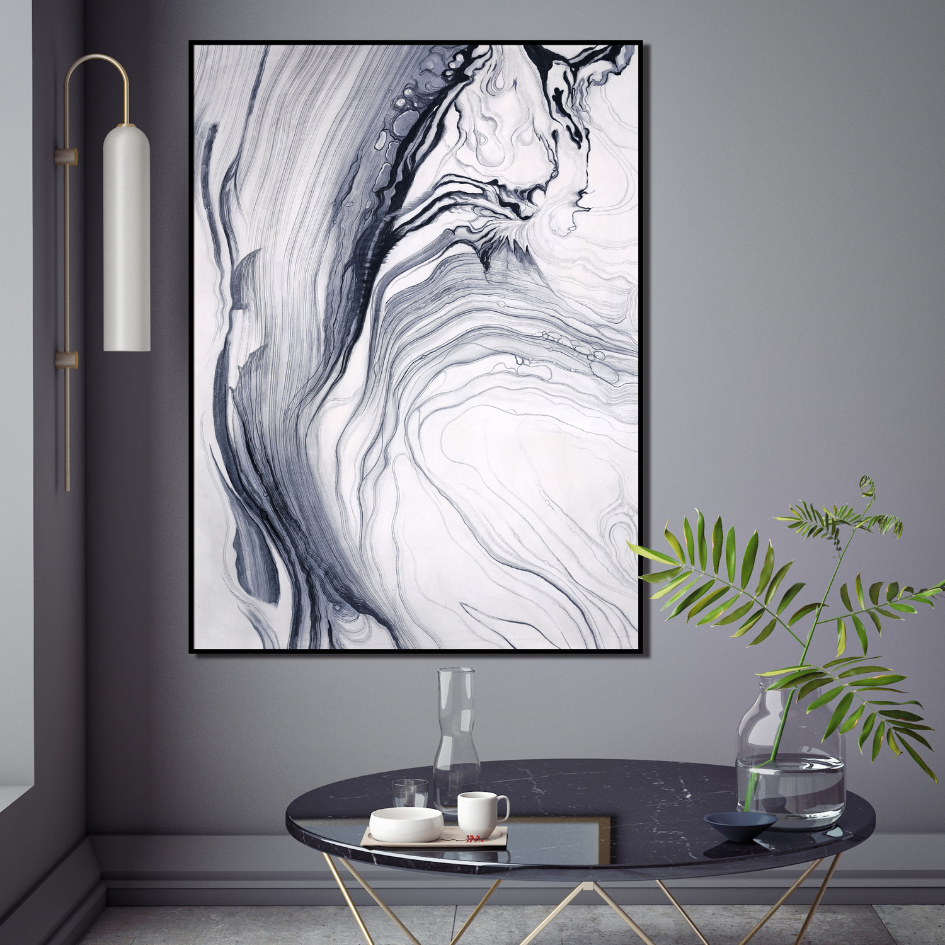 ÓLEO XL ABSTRACTO LAVA GRIS 120X160