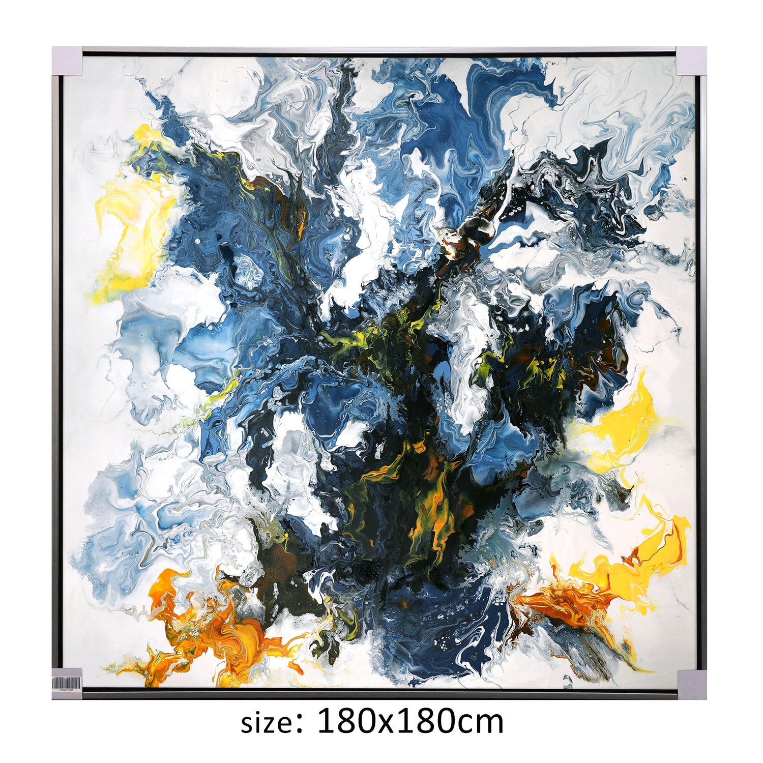 ÓLEO XXL ABSTRACTO TORMENTA DE COLORES 180X180