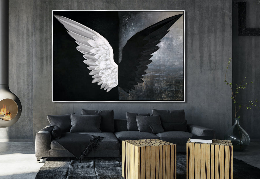 OLEO XL ALAS BLANCAS Y NEGRAS 200 X 140