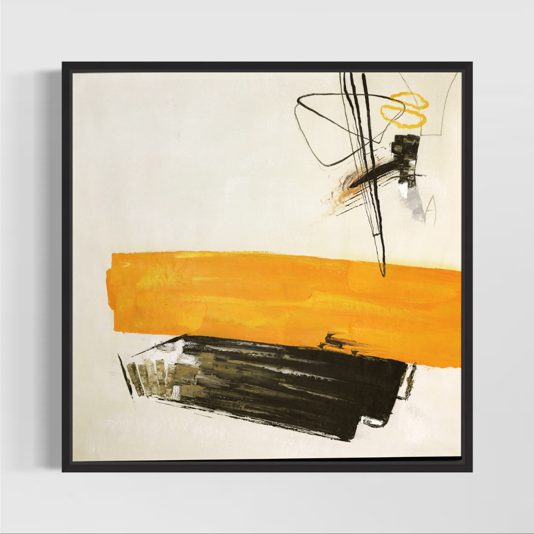 Impacto Abstracto: Amarillo y Negro en Equilibrio