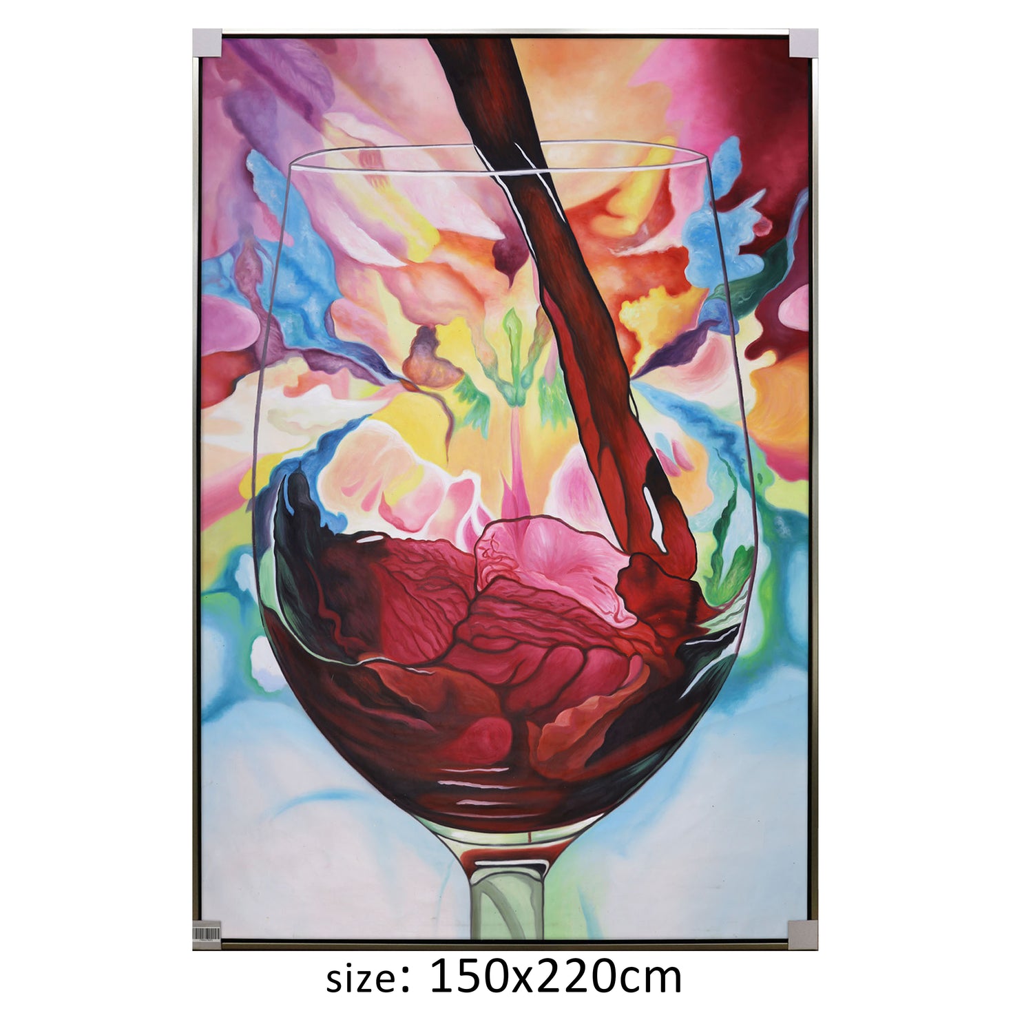 ÓLEO XXL COPA DE VINO REALISTA 150X220