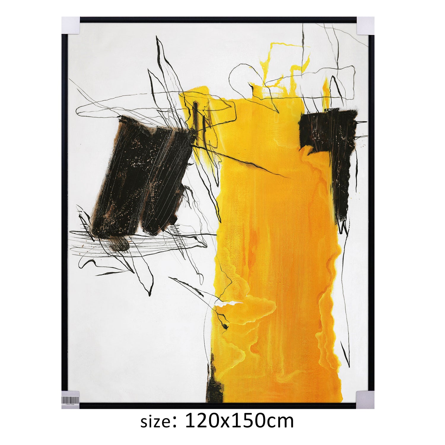 ÓLEO L ABSTRACTO AMARILLO Y NEGRO 120X150
