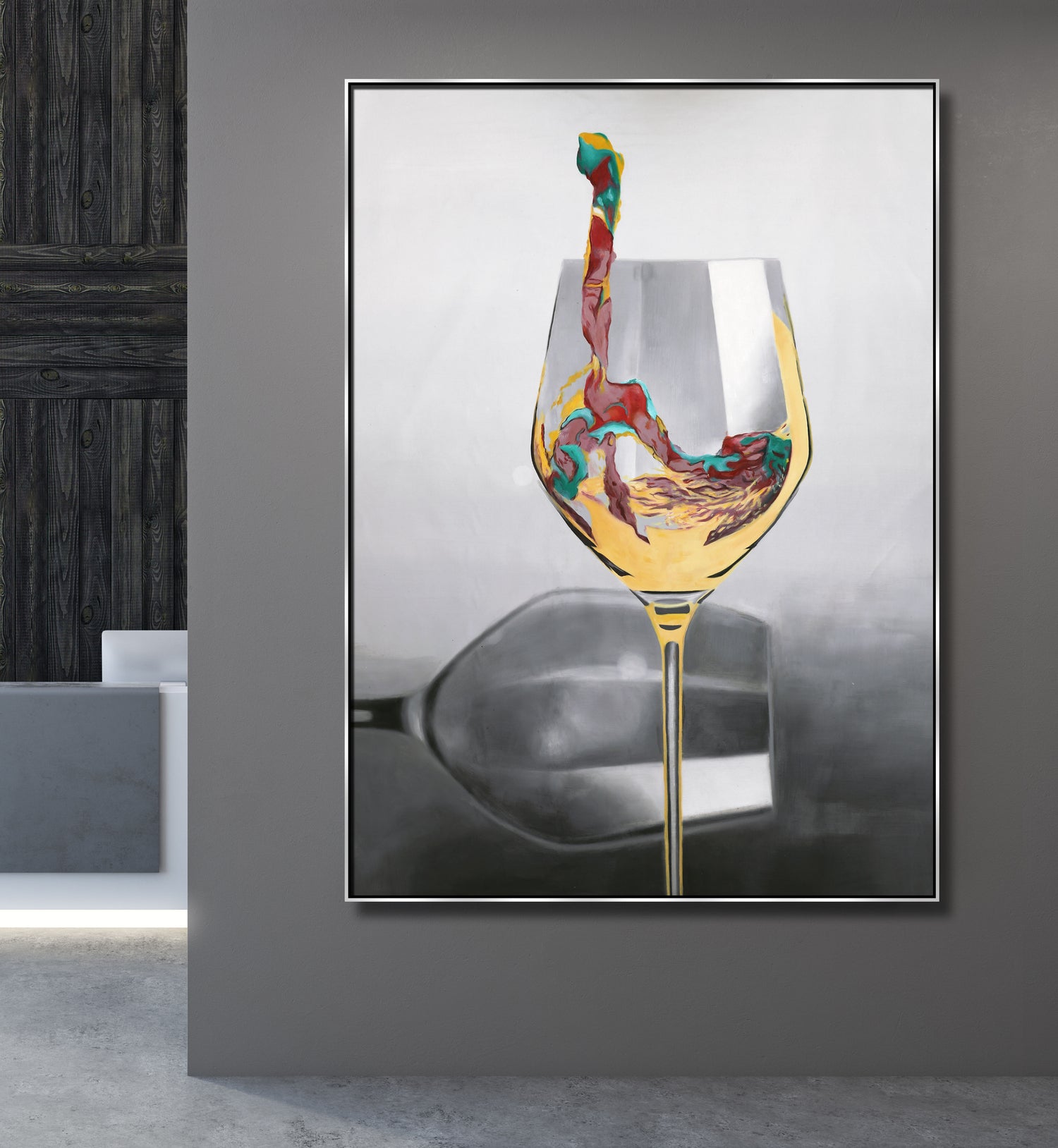 ÓLEO L COPA VINO BLANCO 110X150